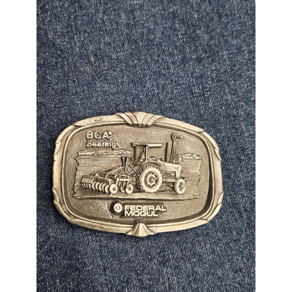 Vintage 1970s BCA Bearings Tractor Mogul Belt Buckle USA